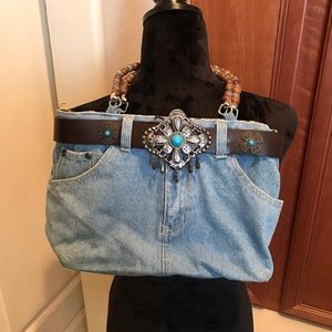 Cowgirl western jean purse NWT
